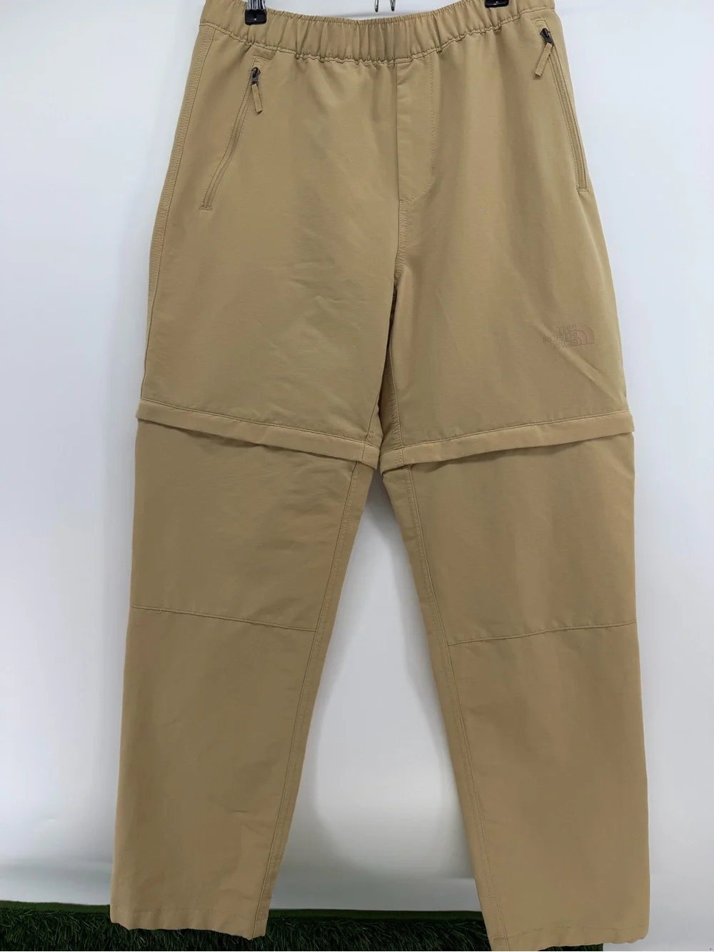 The North Face Mens Convertible Hiking Pants Tan Khaki Zip Off Stretch Small